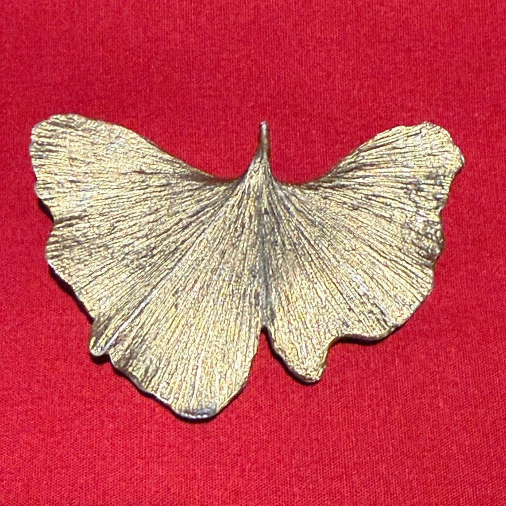 Vintage Ginkgo Biloba Leaf Brooch